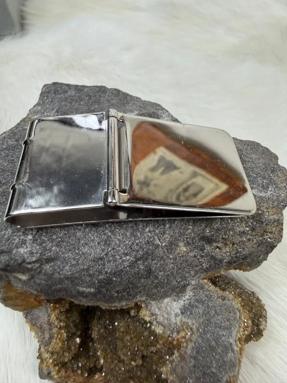 Vintage Hadley Hinged Money Clip Silver Tone 2